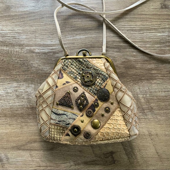 Vintage Handbags - Vintage Brizzolari Italy patchwork crossbody bag